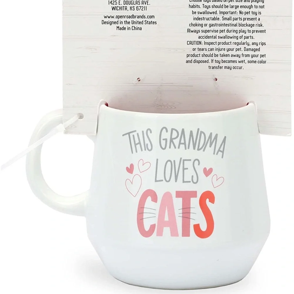 This Grandma Loves Cats Mug and Cat Toy Set - Great Gift Idea 4 Pet Owners HPx4